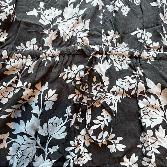 Gap dress/tunic top V neck Small black and gray floral - Picture 6 of 8